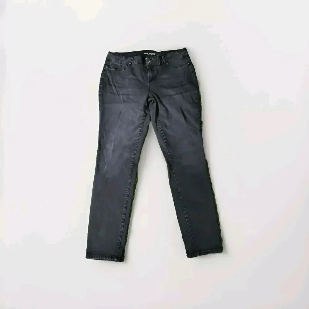 Maurices Skinny Jeans Women's XL REG Black 5-Pocket Low Rise Charcoal Wash
